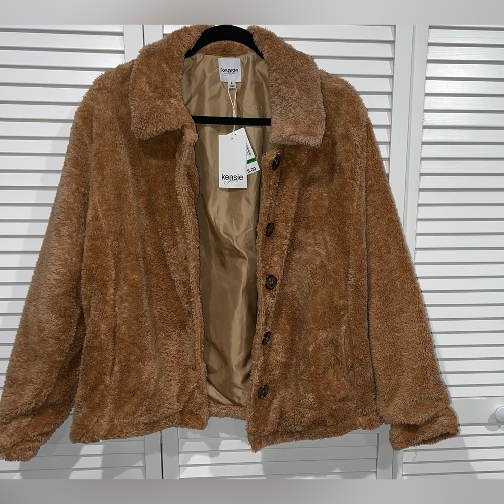 NWT Kensie jeans teddy jacket